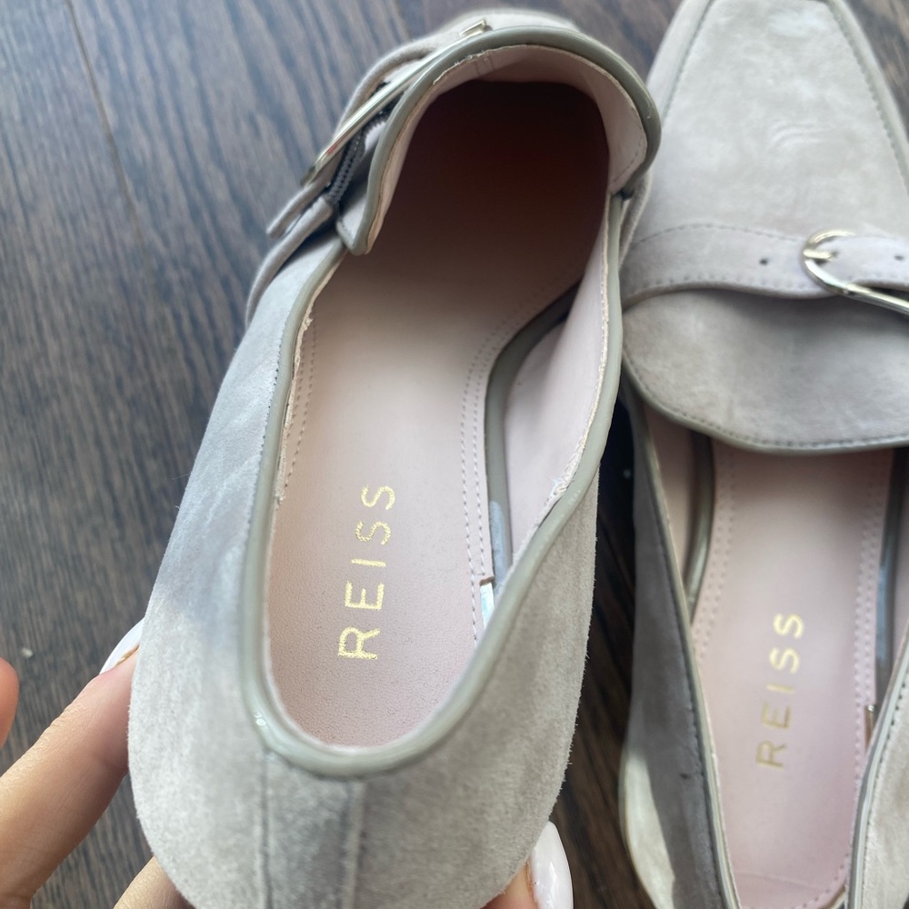 Reiss Women's Suede Buckle Detail Loafers 7.5 - Picture 7 of 12